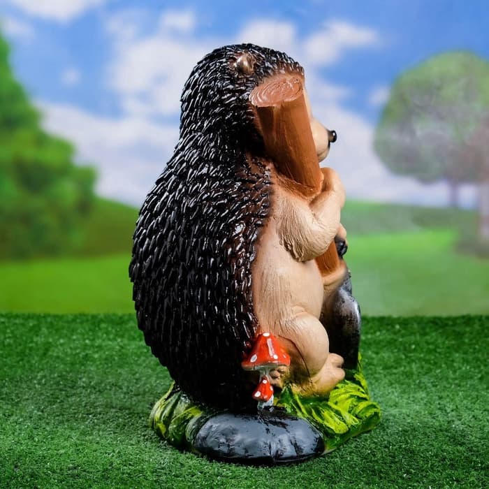 Садовая фигура из полистоуна «Ёж с лопатой», 31×22×22 см