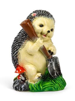 Садовая фигура из полистоуна «Ёж с лопатой», 31×22×22 см