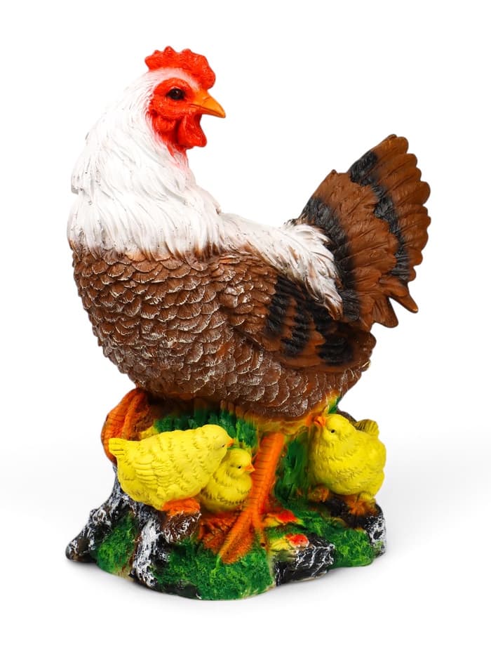 Садовая фигура из полистоуна «Курица с цыплятами», 42×17×30 см