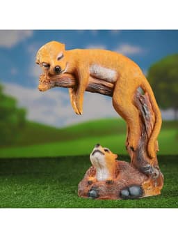 Садовая фигура из полистоуна «Сурикат на ветке», 14×26×34 см