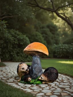Садовая фигура из полистоуна «Гриб подосиновик с ежами», 37×27×25 см