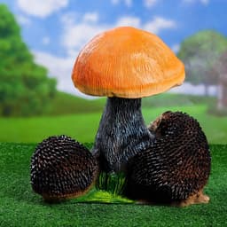 Садовая фигура из полистоуна «Гриб подосиновик с ежами», 37×27×25 см