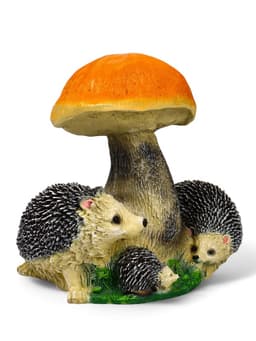 Садовая фигура из полистоуна «Гриб подосиновик с ежами», 37×27×25 см