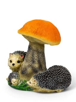 Садовая фигура из полистоуна «Гриб подосиновик с ежами», 37×27×25 см