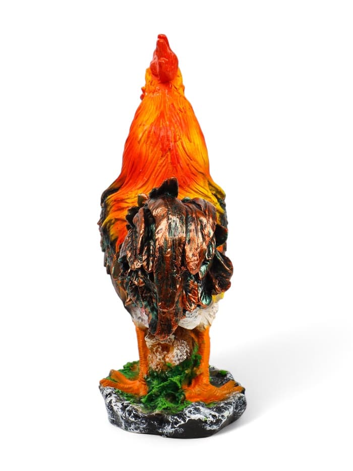 Садовая фигура из полистоуна «Петух на камне», 42×32×13 см