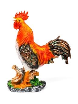 Садовая фигура из полистоуна «Петух на камне», 42×32×13 см