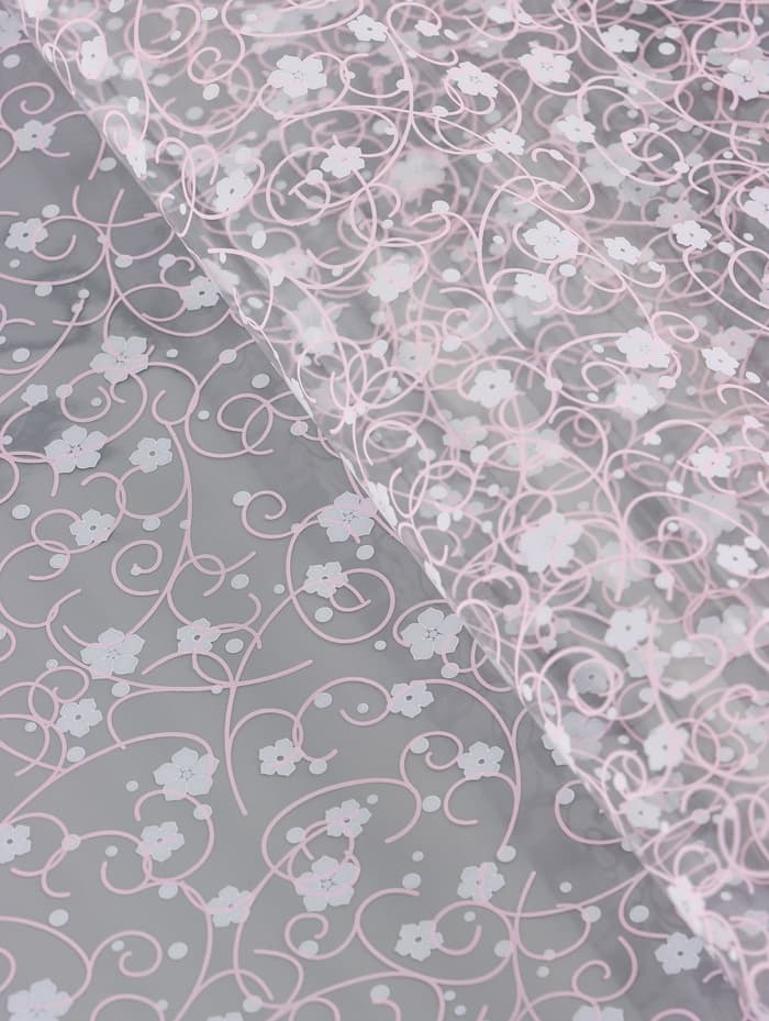 Пленка для цветов и подарков «Гипсофила» розовый - белый 0.7×7 м, 40 мкм