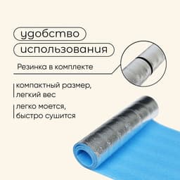 Коврик туристический maclay, с фольгой, 180×60×1 см, голубой