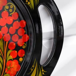 Поднос деревянный с ручками «Хохлома яркая», ручная роспись, МИКС