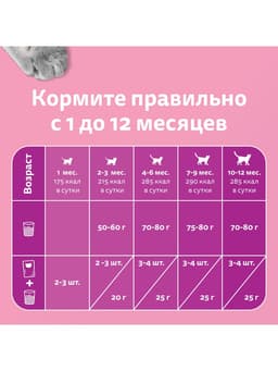 Сухой корм Whiskas для котят, индейка/морковь/молоко, подушечки, 350 г