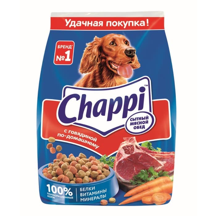 Сухой корм Chappi для собак, с говядиной по-домашнему, 600 г