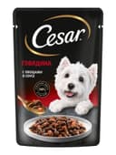 Влажный корм Cesar для собак, говядина с овощами, в соусе, пауч, 85 г