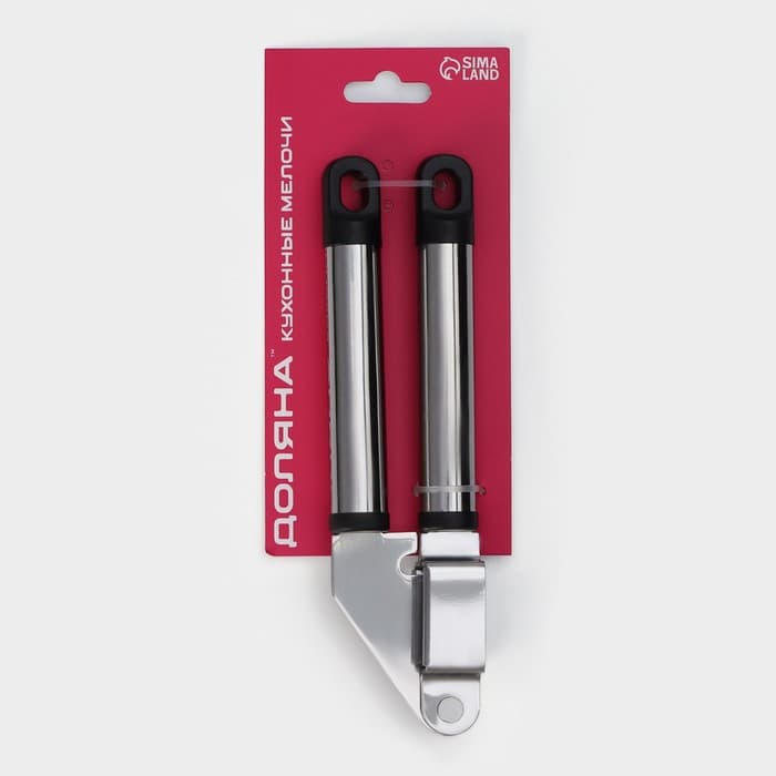 Пресс для чеснока Доляна «Помощник», 18 см, серебристый