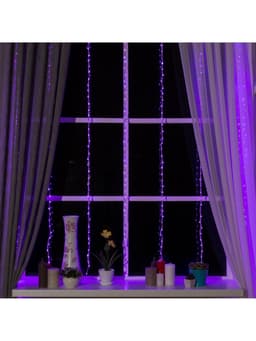 Гирлянда «Водопад» 2×1.5 м, IP20, прозрачная нить, 400 LED, свечение фиолетовое, 8 режимов, 220 В
