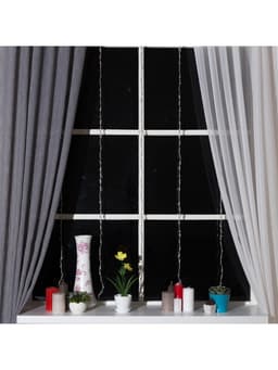 Гирлянда «Водопад» 2×1.5 м, IP20, прозрачная нить, 400 LED, свечение фиолетовое, 8 режимов, 220 В