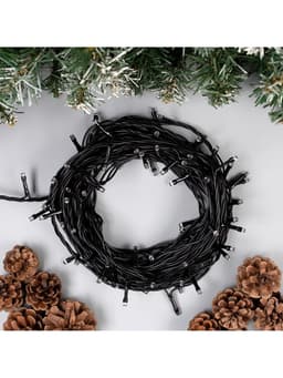 Гирлянда «Нить» 10 м, IP44, тёмная нить, 100 LED, свечение фиолетовое, 8 режимов, 220 В