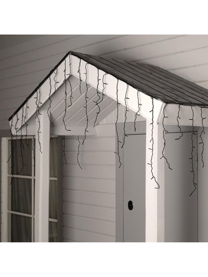 Гирлянда «Бахрома» 4×0.6 м, IP44, тёмная нить, 180 LED, свечение красное, 8 режимов, 220 В