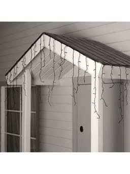 Гирлянда «Бахрома» 4×0.6 м, IP44, тёмная нить, 180 LED, свечение красное, 8 режимов, 220 В