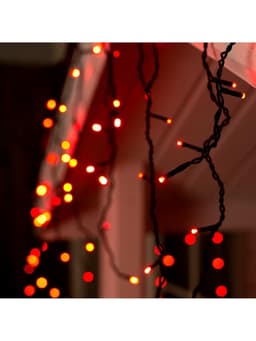 Гирлянда «Бахрома» 4×0.6 м, IP44, тёмная нить, 180 LED, свечение красное, 8 режимов, 220 В