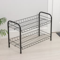 Этажерка для обуви разборная, 2 яруса, 66×28×44 см, чёрная