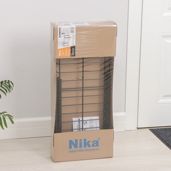 Этажерка для обуви разборная, 2 яруса, 66×28×44 см, чёрная