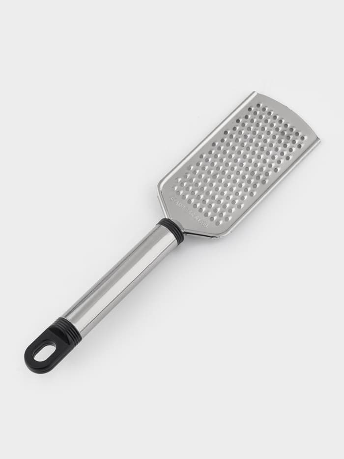 Тёрка для сыра Доляна «Помощник», 24 см, с ручкой, серебристая, чёрная