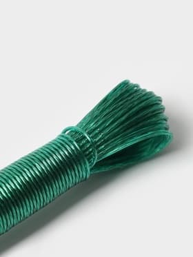 Верёвка бельевая Доляна, металлическая нить, d=2 мм, длина 20 м, МИКС