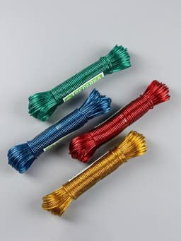 Верёвка бельевая Доляна, металлическая нить, d=2 мм, длина 20 м, МИКС