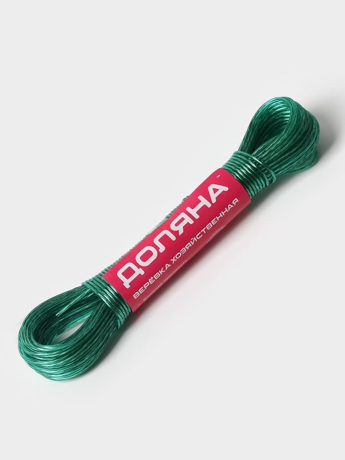 Верёвка бельевая Доляна, металлическая нить, d=2 мм, длина 20 м, МИКС