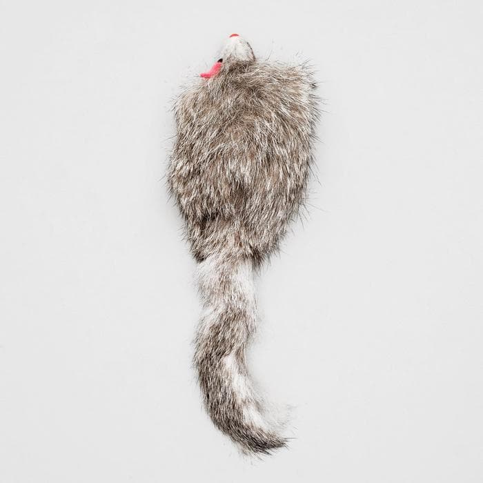 Мышь, 7.5 см, натуральный мех, тёмно-серая