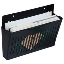 Лоток для бумаг Стамм, А4, настенный, пластиковый, 1 отделение, чёрный, 26×10×34 см