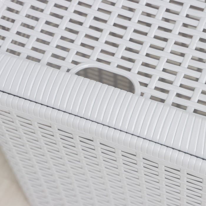 Корзина бельевая, 30 л, 38×26×46 см, с крышкой, МИКС