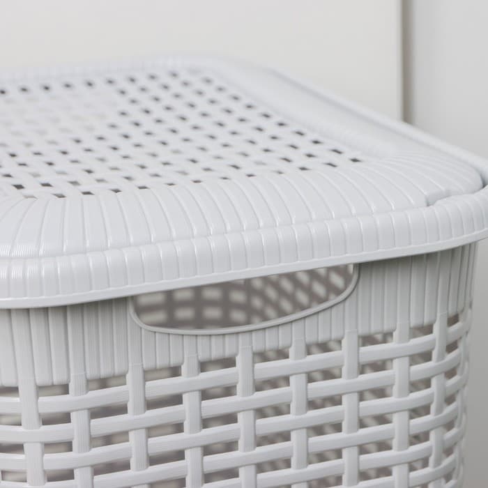 Корзина бельевая, 30 л, 38×26×46 см, с крышкой, МИКС