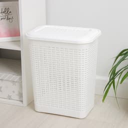 Корзина бельевая, 30 л, 38×26×46 см, с крышкой, МИКС