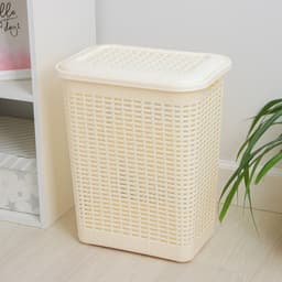 Корзина бельевая, 30 л, 38×26×46 см, с крышкой, МИКС