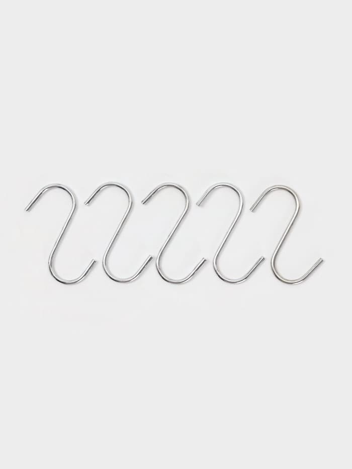 Крючки для рейлинга Доляна, d=2.4 см, 7 см, 5 шт., хромированные