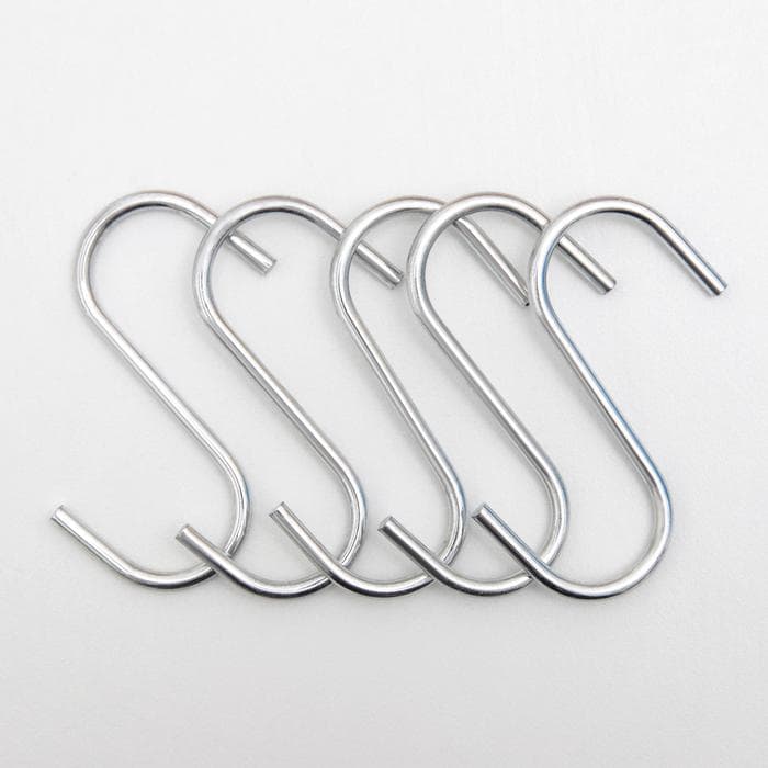 Крючки для рейлинга Доляна, d=2.4 см, 7 см, 5 шт., хромированные