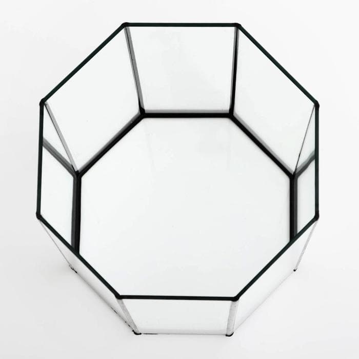 Аквариум «Восьмигранный» с крышкой, 24 литра, 25×25×45/50 см, чёрный