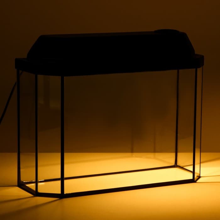 Аквариум «Панорамный» с крышкой, 15 л, 40×14.5×27/32 см, чёрный