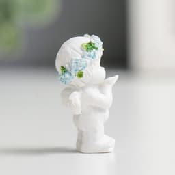 Фигурка полистоун «Ангелочек малышок», голубой веночек, 3×1.5×2 см, МИКС