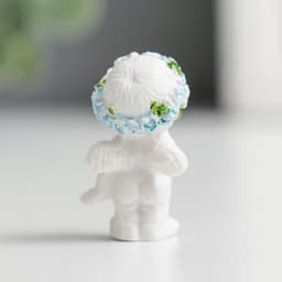 Фигурка полистоун «Ангелочек малышок», голубой веночек, 3×1.5×2 см, МИКС