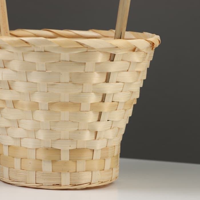 Корзина плетёная, 23×17/53 см, натуральный, бамбук