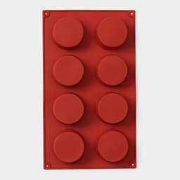 Форма для выпечки Доляна «Фигуры.Круг», 29×17×2.7 см, 8 ячеек (5.8×2.7 см), силикон, коричневая