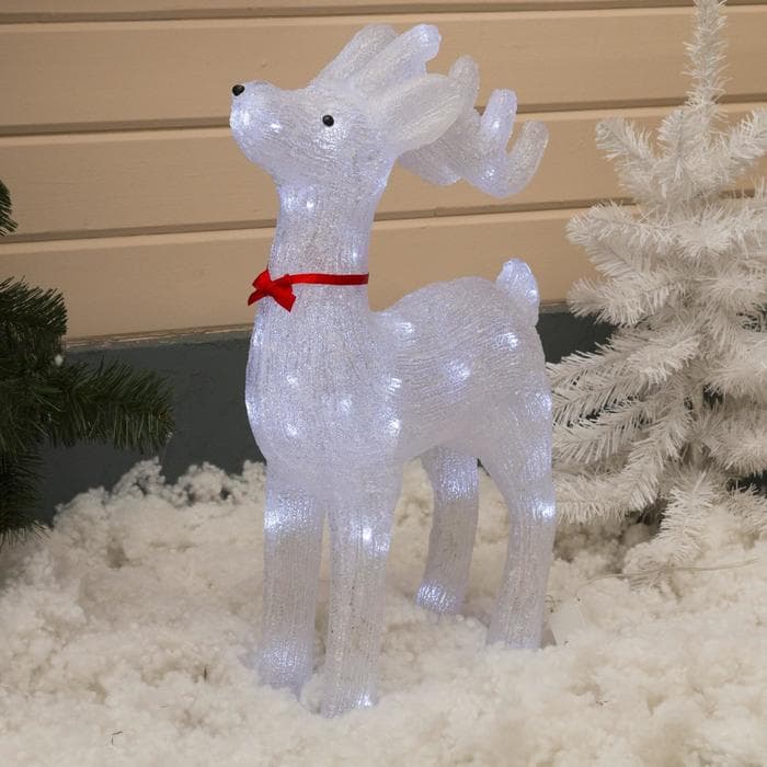 Светодиодная фигура «Оленёнок» 46×70×22 см, акрил, 100 LED, 8 режимов, 24 В, свечение белое