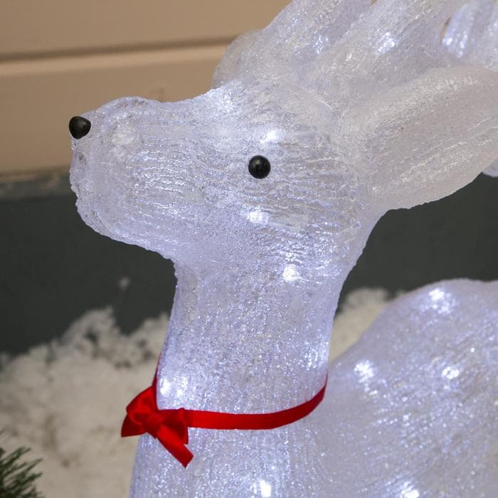 Светодиодная фигура «Оленёнок» 46×70×22 см, акрил, 100 LED, 8 режимов, 24 В, свечение белое