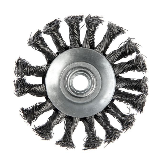 Щетка металлическая для УШМ ТУНДРА, крученая проволока, «тарелка», М14, 100 мм