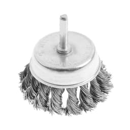 Щетка металлическая для дрели ТУНДРА, со шпилькой, крученая проволока, «чашка», 75 мм