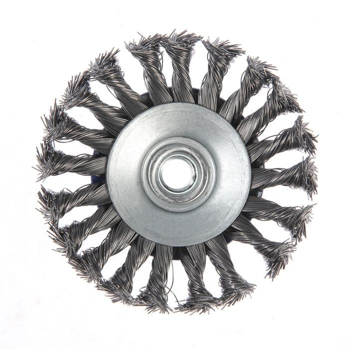 Щетка металлическая для УШМ ТУНДРА, крученая проволока, «тарелка», М14, 115 мм