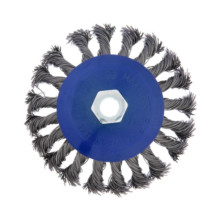 Щетка металлическая для УШМ ТУНДРА, крученая проволока, «тарелка», М14, 115 мм