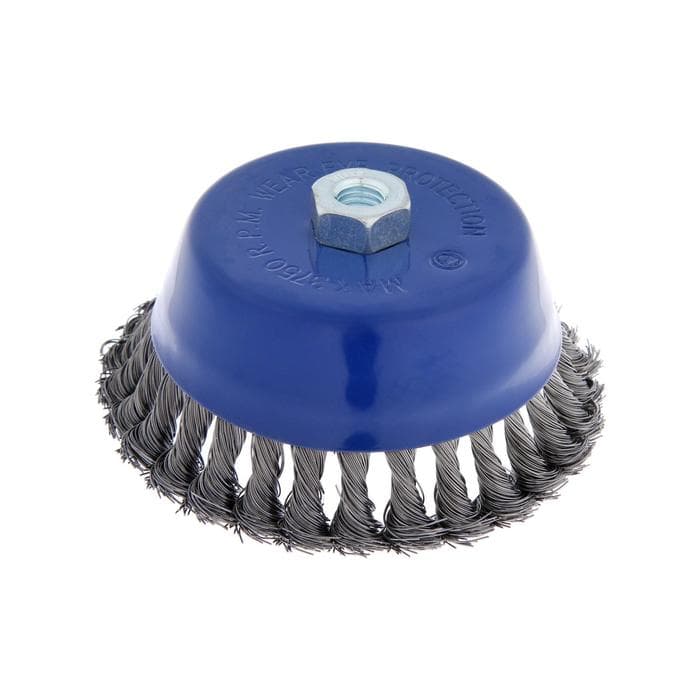 Щетка металлическая для УШМ ТУНДРА, крученая проволока, «чашка», М14, 150 мм